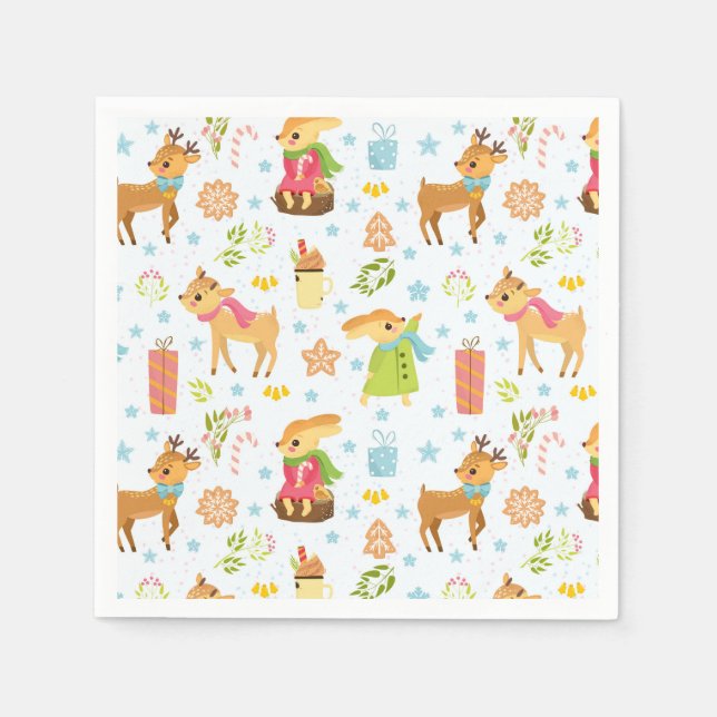 Serviette En Papier Noël drôle (Devant)