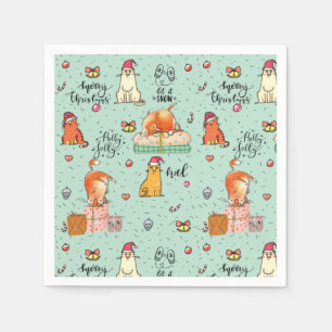 Serviette En Papier Noël drôle