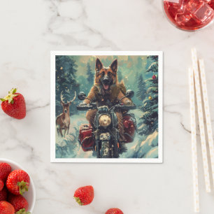 Serviette En Papier Noël du chien berger belge