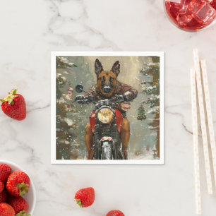 Serviette En Papier Noël du chien de Malinoi en Belgique