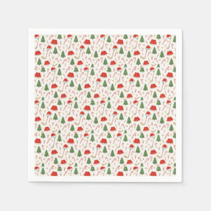 Serviette En Papier Noël du golfeur avec équipement de golf