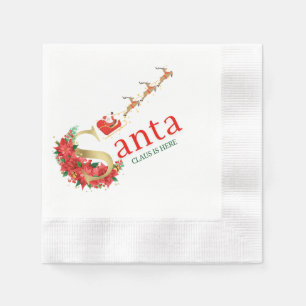 Serviette En Papier Noël du Père Noël, Papier Cocktail en boîte Napkin