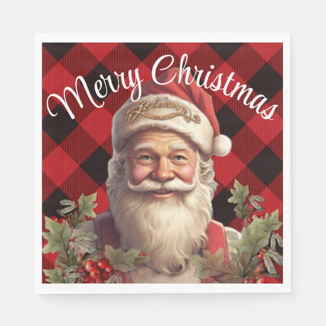 Serviette En Papier Noël du Père Noël Saint Nicolas (Devant)