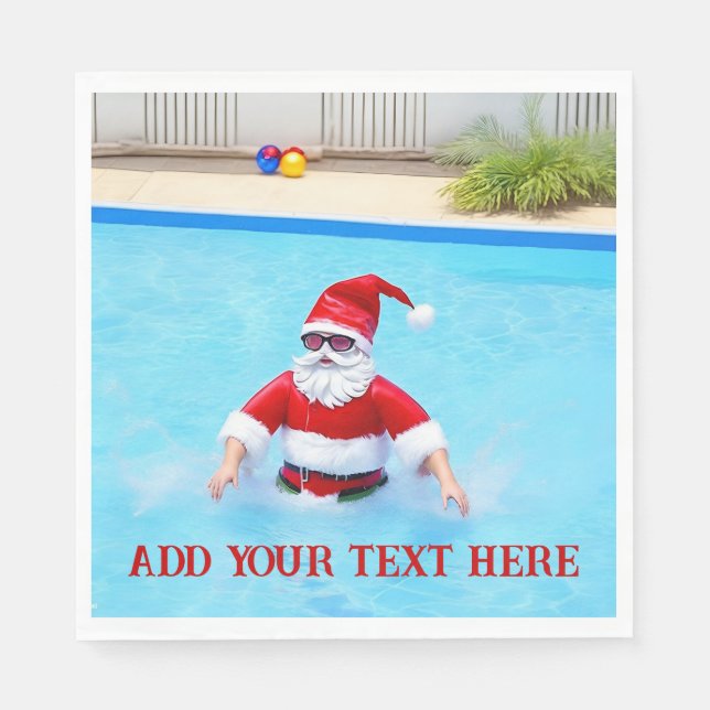 Serviette En Papier Noël en juillet Anniversaire ou fête de la piscine (Devant)