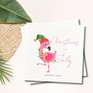 Serviette En Papier Noël En Juillet Flamant rose