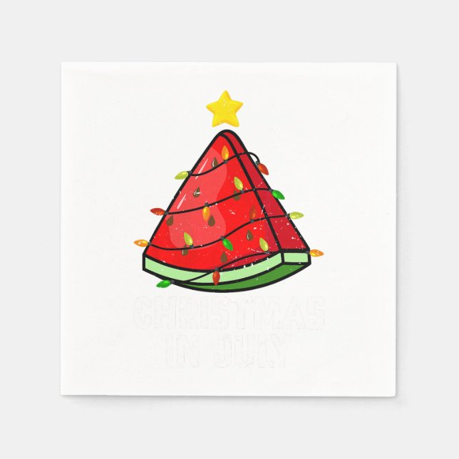 Serviette En Papier Noël En Juillet Watermelon Chemise Summer Plage Va (Devant)