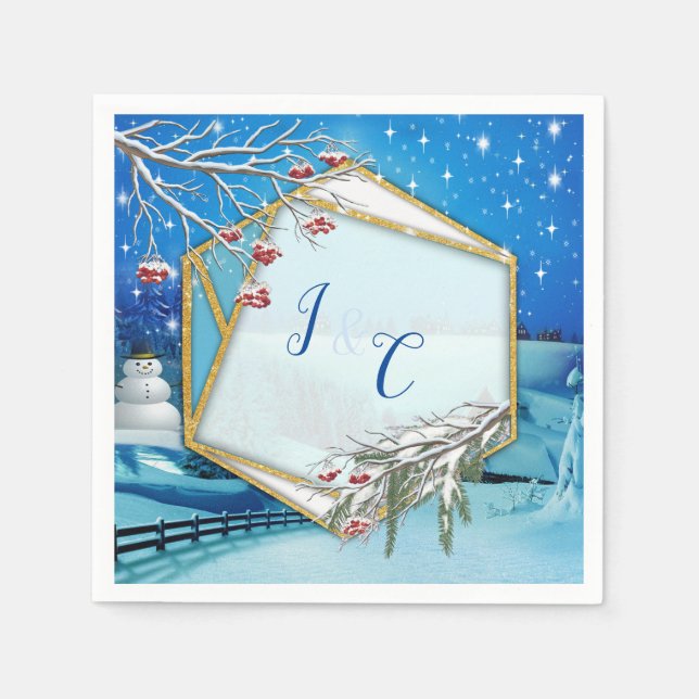 Serviette En Papier Noël et Nouvel An 2024 (Devant)