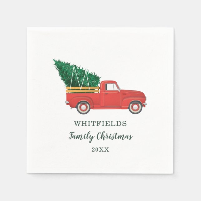 Serviette En Papier Noël Famille Réunion personnalisée (Devant)