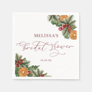 Serviette En Papier Noël Fête des mariées florale hiver