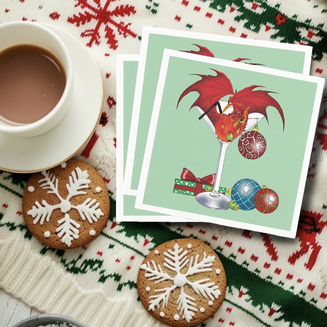 Serviette En Papier Noël Fête Joie Dragon (Créateur téléchargé)