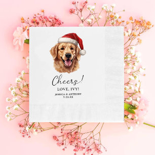 Serviette En Papier Noël Golden Retriever Chien Accueil personnalisé