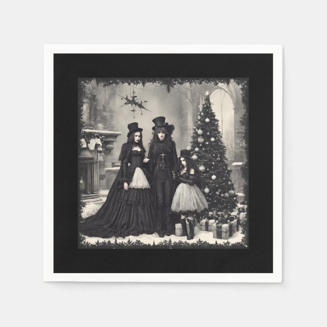 Serviette En Papier Noël gothique (Devant)