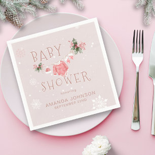 Serviette En Papier Noël Hiver Il fait froid Baby shower dehors