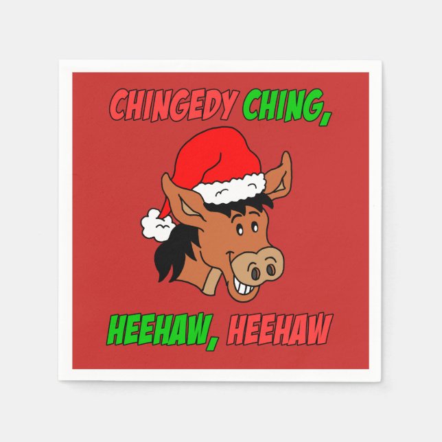 Serviette En Papier Noël italien Donkey Holiday (Devant)