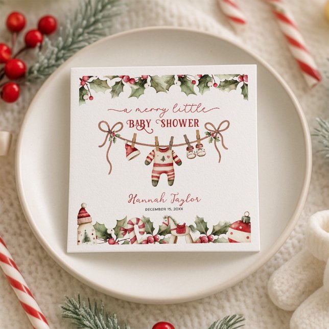 Serviette En Papier Noël Joyeux petit Baby shower (Créateur téléchargé)
