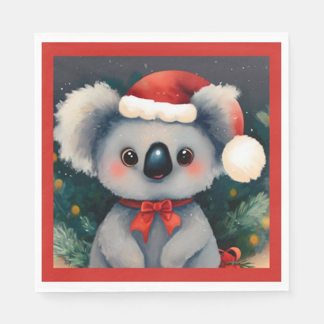 Serviette En Papier Noël Koala 1 (Devant)
