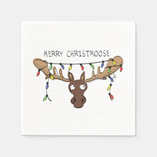 Serviette En Papier Noël Moose Cute Amusant Animal de Noël