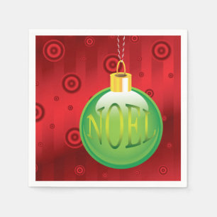 Serviette En Papier Noël Noel Vert Ornement Fête Rouge Noël