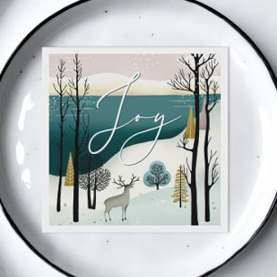 Serviette En Papier Noël nordique Joy Woodland Winter Holiday
