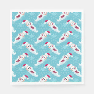 Serviette En Papier Noël Père Noël avec flocons de neige Papier