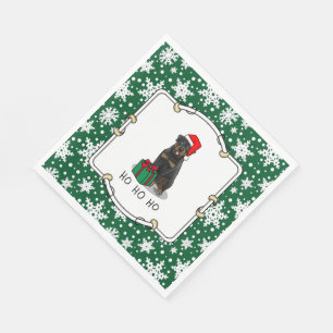 Serviette En Papier Noël Père Noël Casquette Rottweiler Chien Drôle
