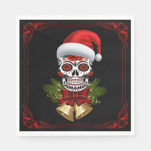 Serviette En Papier Noël Père Noël Jour Du Crâne Sugar Morts
