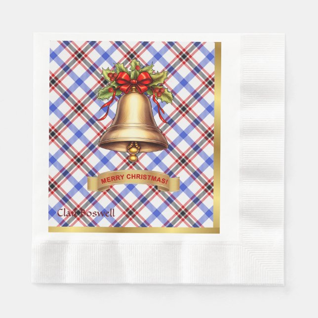Serviette En Papier Noël personnalisé de Tartan Boswell (Devant)