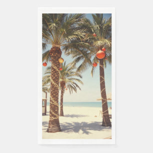 Serviette En Papier Noël Plage Tropicale Palmier