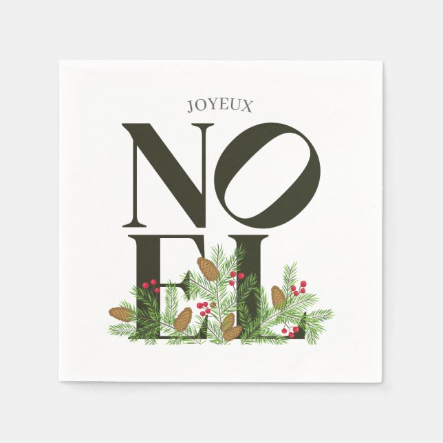 Serviette En Papier NOEL Pop Letter Art Inspiré Noël (Devant)