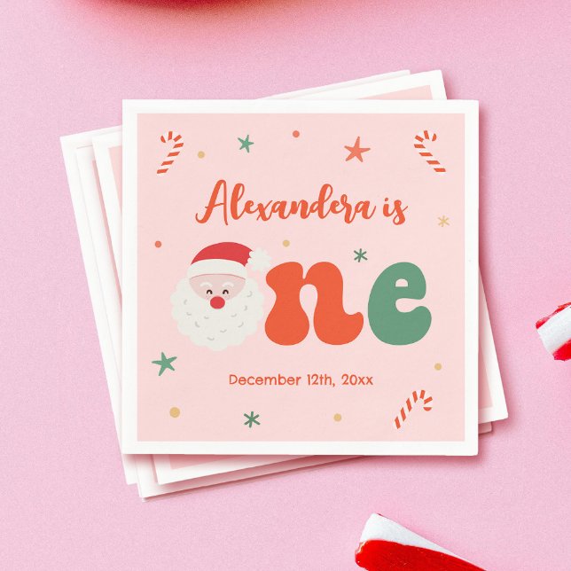 Serviette En Papier Noël rose 1er anniversaire fête (Créateur téléchargé)