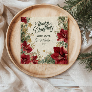 Serviette En Papier Noël Russe de vacances Amaryllis