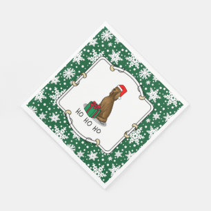 Serviette En Papier Noël Santa Hat Irlandais Setter Chien (rouge 1) mi