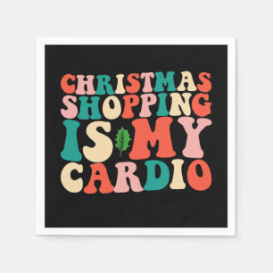 Serviette En Papier Noël Shopping C'Est Mon Cardio Holiday