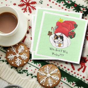 Serviette En Papier Noël Stocker mignonne Calico Kitten