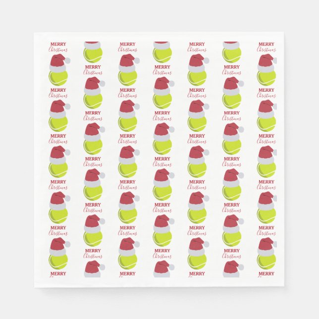 Serviette En Papier Noël Tennis Sports Ball (Devant)