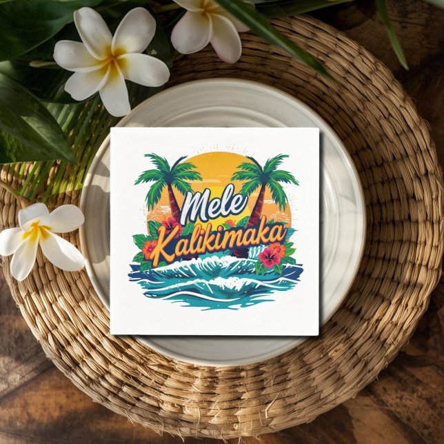 Serviette En Papier Noël tropical de Mele Kalikimaka (Créateur téléchargé)