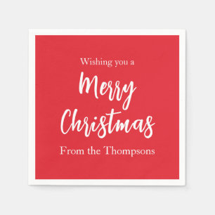 Serviette En Papier Noël Vacances Simple Rouge Minimaliste Cute