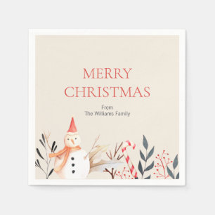 Serviette En Papier Noël vintage Holiday Snowman