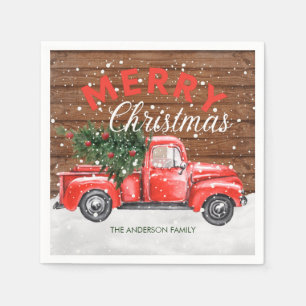 Serviette En Papier Noël vintage Red Truck