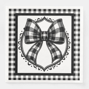Serviette En Papier Nœud de pays à carreaux noir de Buffalo
