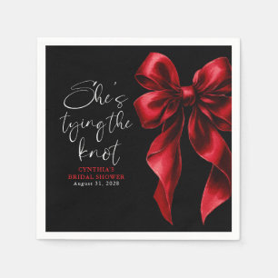 Serviette En Papier Noeud Rouge Elle se marie Enterrement de vie de je