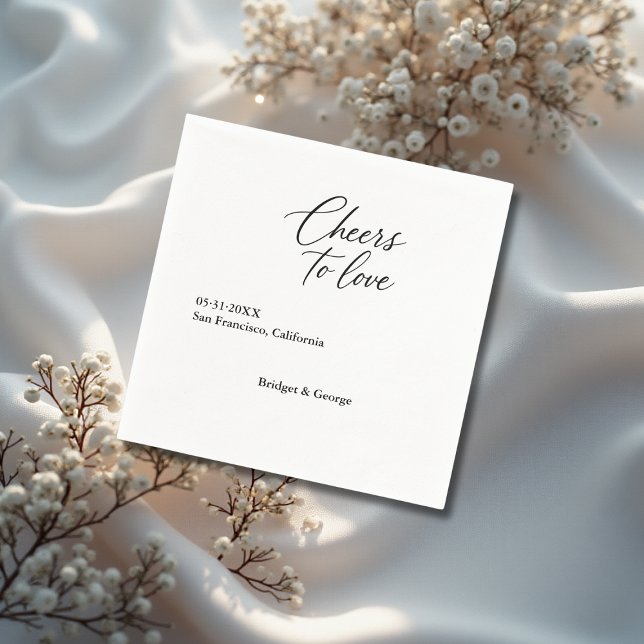 Serviette En Papier noir & blanc encourage à aimer le script (Créateur téléchargé)