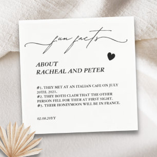 Serviette En Papier Noir Blanc moderne Fun Fun Faits Calligraphie Mari