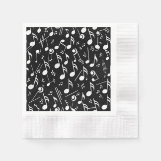 Serviette En Papier Noir & blanc Notes musicales Papier Napkin