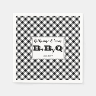 Serviette En Papier Noir   Chèques blancs Bébé Q BBQ Douche serviet