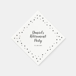Serviette En Papier Noir Chic Confetti Retraite moderne Partie Napkin