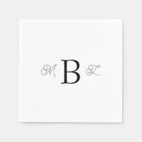Noir Combo Police Monogramme Mariage blanc Cocktai