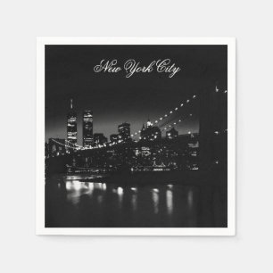Serviette En Papier Noir et blanc New York City
