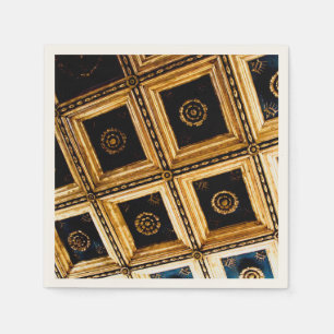 Serviette En Papier Noir et or