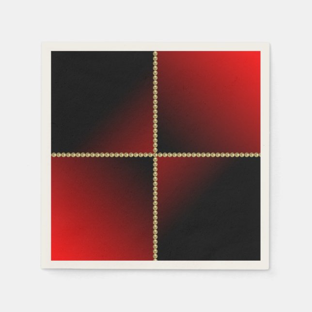 Serviette En Papier Noir et rouge (Devant)